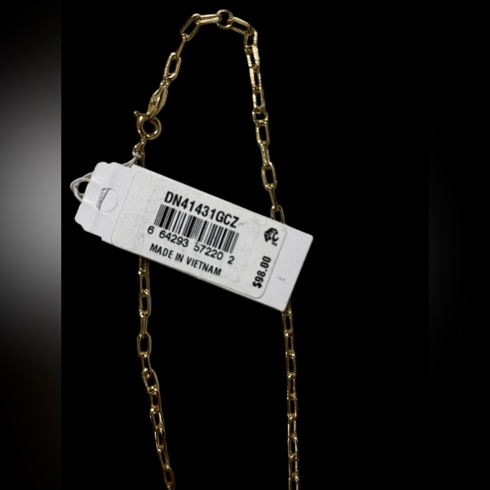 NWT Eliot Danori Gold Necklace 18 w/ 6 rectangle CZ Accents (18” w 2” in stones) - Picture 8 of 8